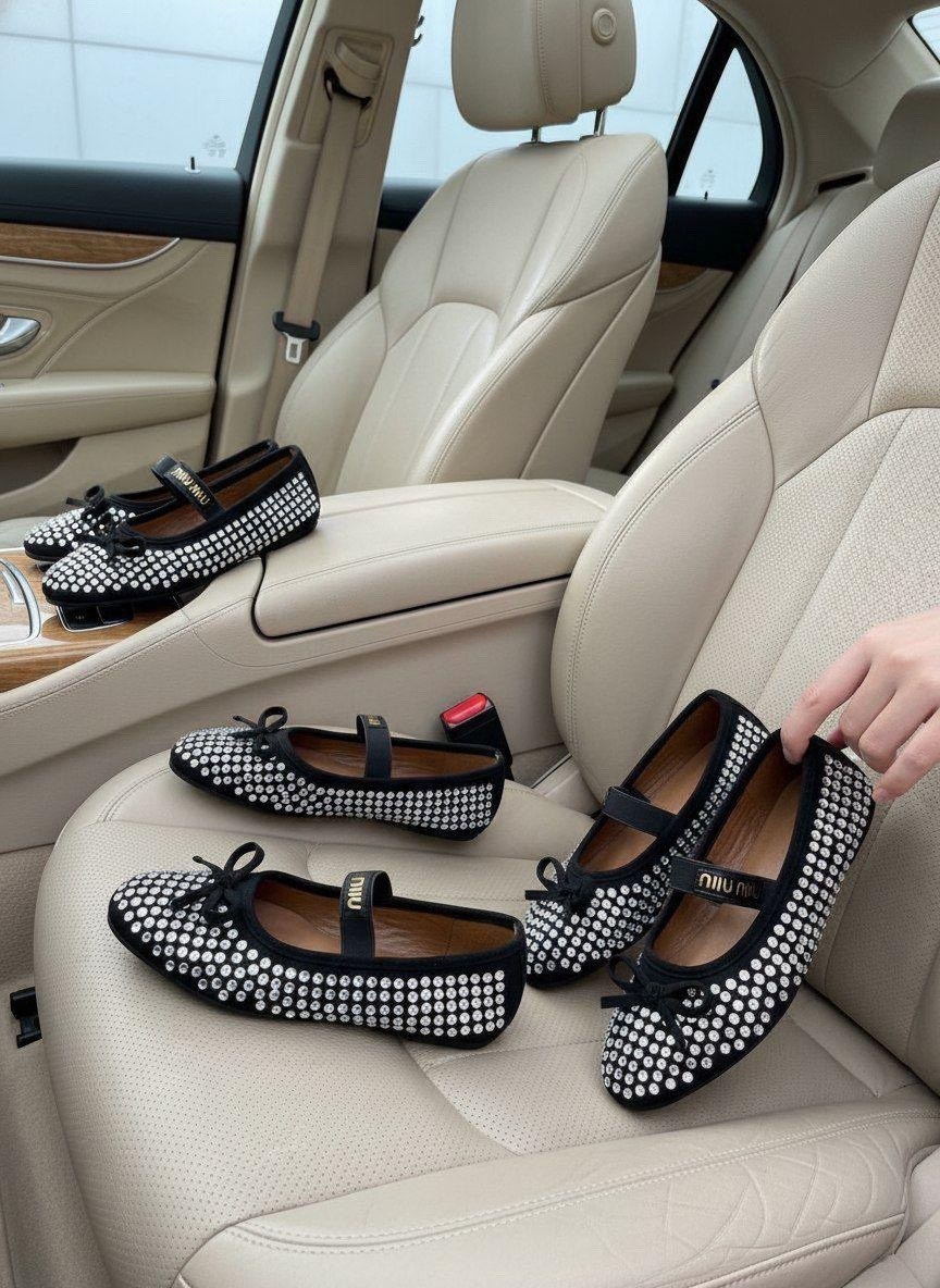 ,балетки miu miu,балетки миу миу,балетки,балетки со стразами