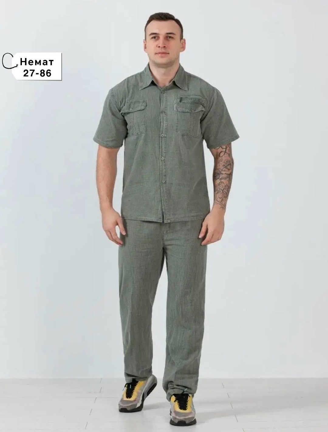 костюм летний мужской,комплект брюки и рубашка мужская,костюм с рубашкой,костюм летний мужской из льна,костюм мужской больших размеров из льна rubijeans 211147958