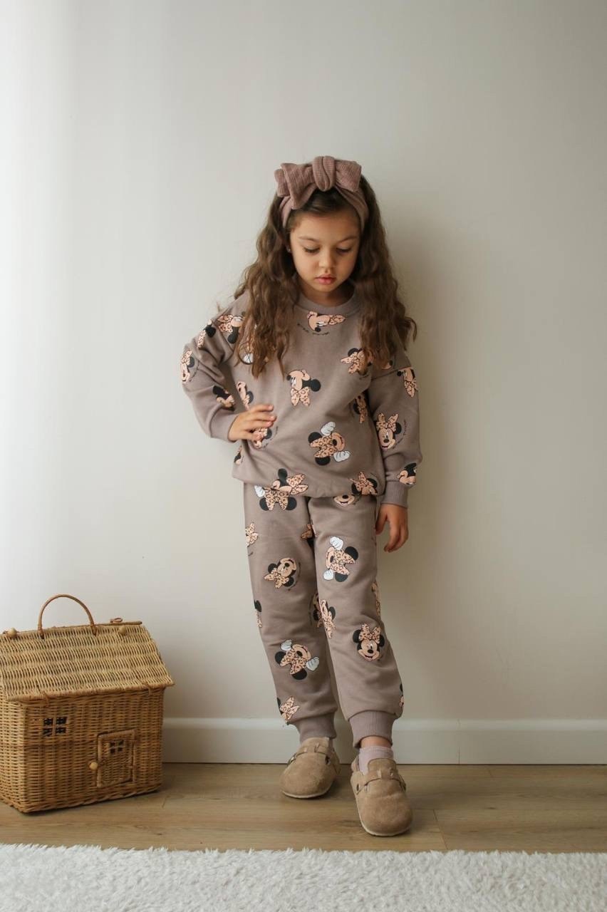 комплект одежды девочке,флисовые костюмы,детский флисовый костюм,детские костюмы,костюм тёплый детский с принтом минни маус mickey collection