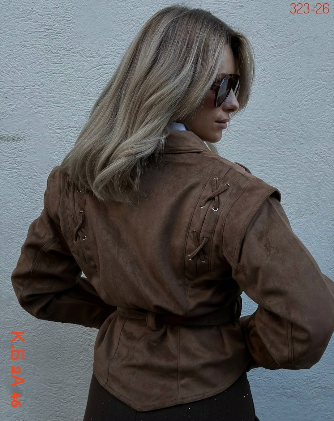 классическая коричневая замшевая женская куртка с поясом,куртка замшевая жакет премиум x'zotic,куртка замшевая женская,куртка замшевая,модная куртка из замшевой кожи