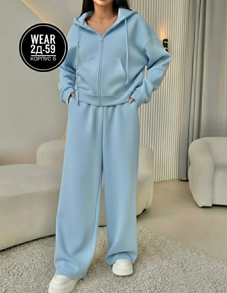 костюм спортивный со штанами палаццо и зип худи micca 362768683,костюм спортивный женский,cпортивный костюм женский на флисе,костюм женский,стильные костюмы