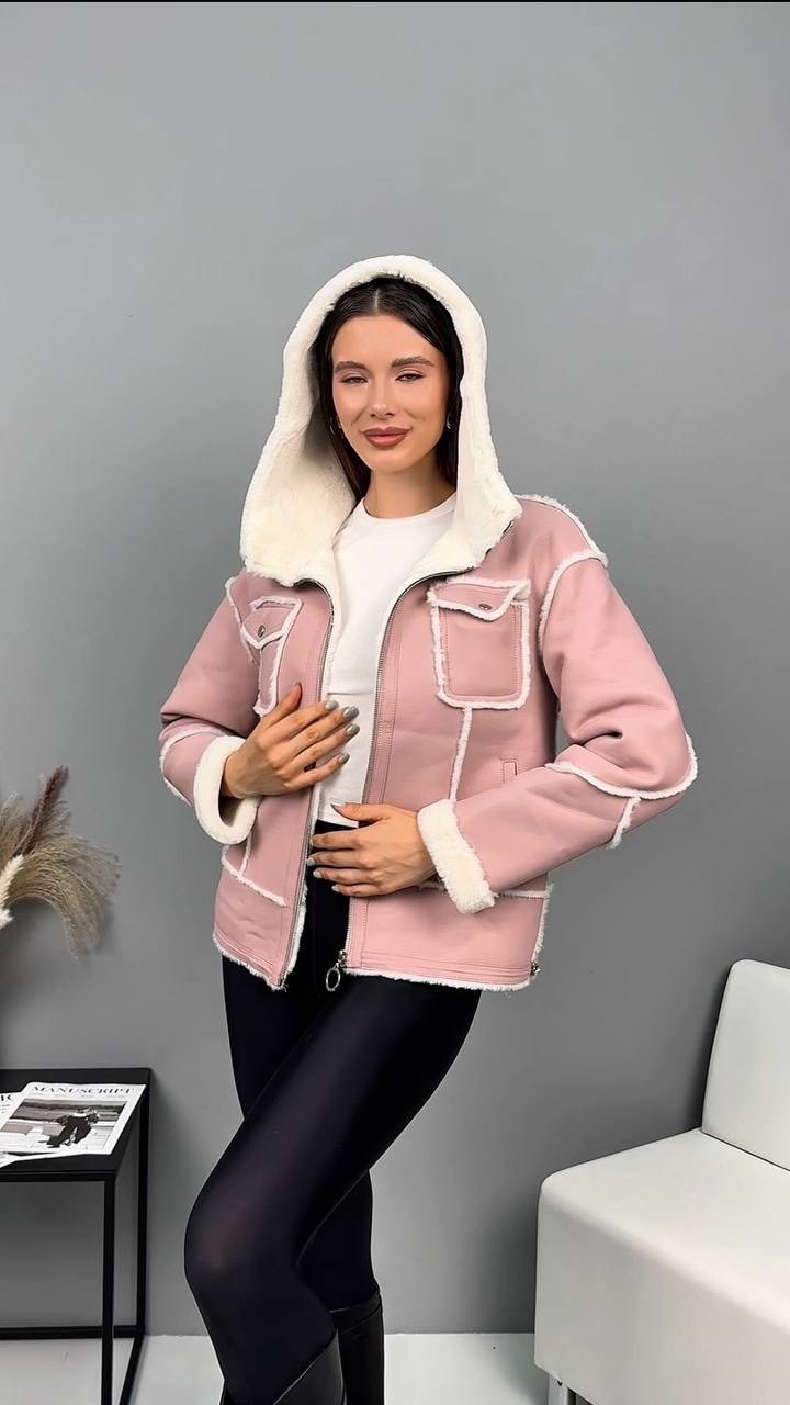 женская куртка,дубленка эко,розовая дубленка,куртка дубленка,женская дублёнка