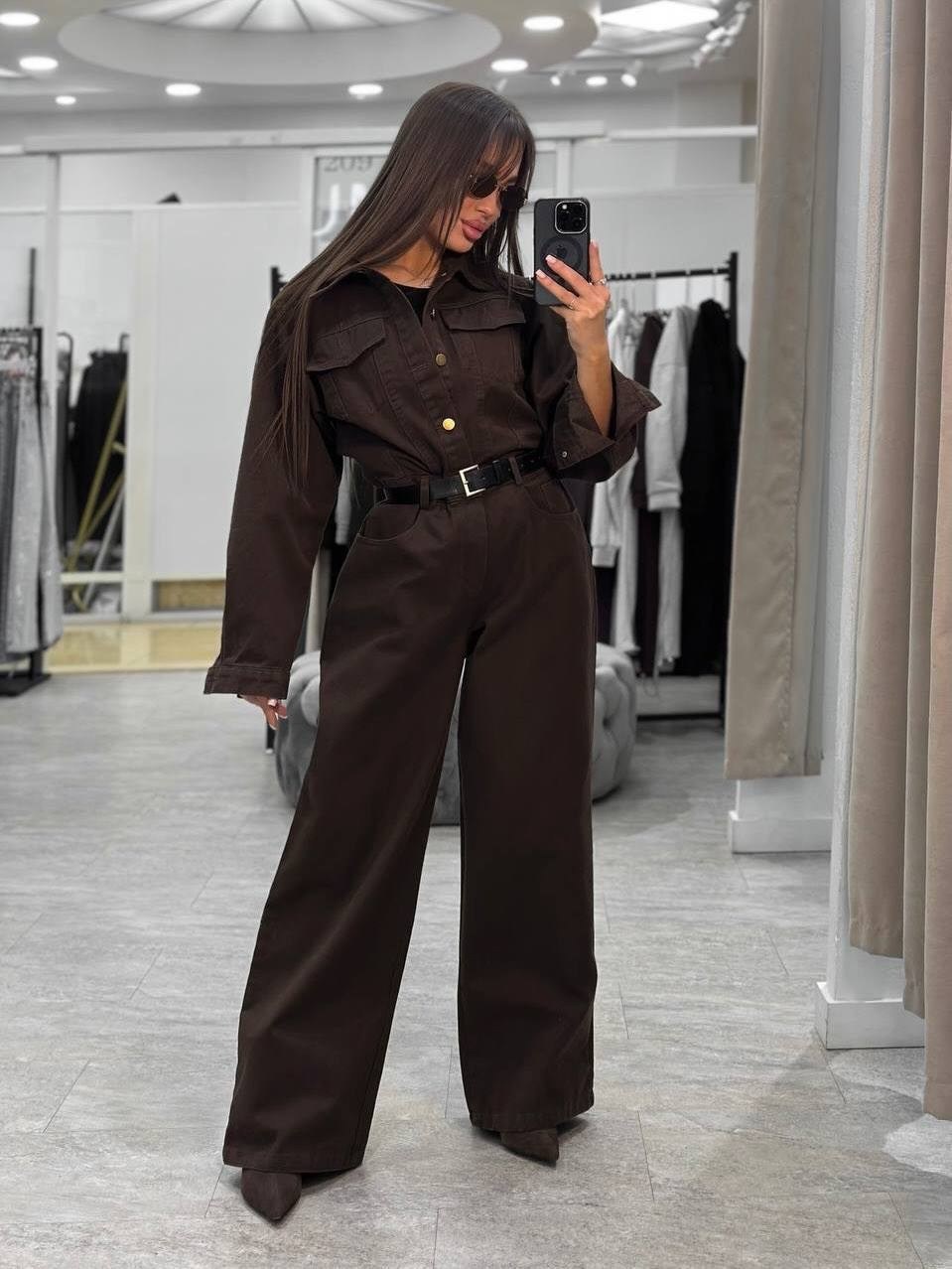 джинсовый комбинезон турция оверсайз couture brand,комбинезон женский джинсовый,джинсовый комбинезон,брючный костюм,джинсы комбинезон