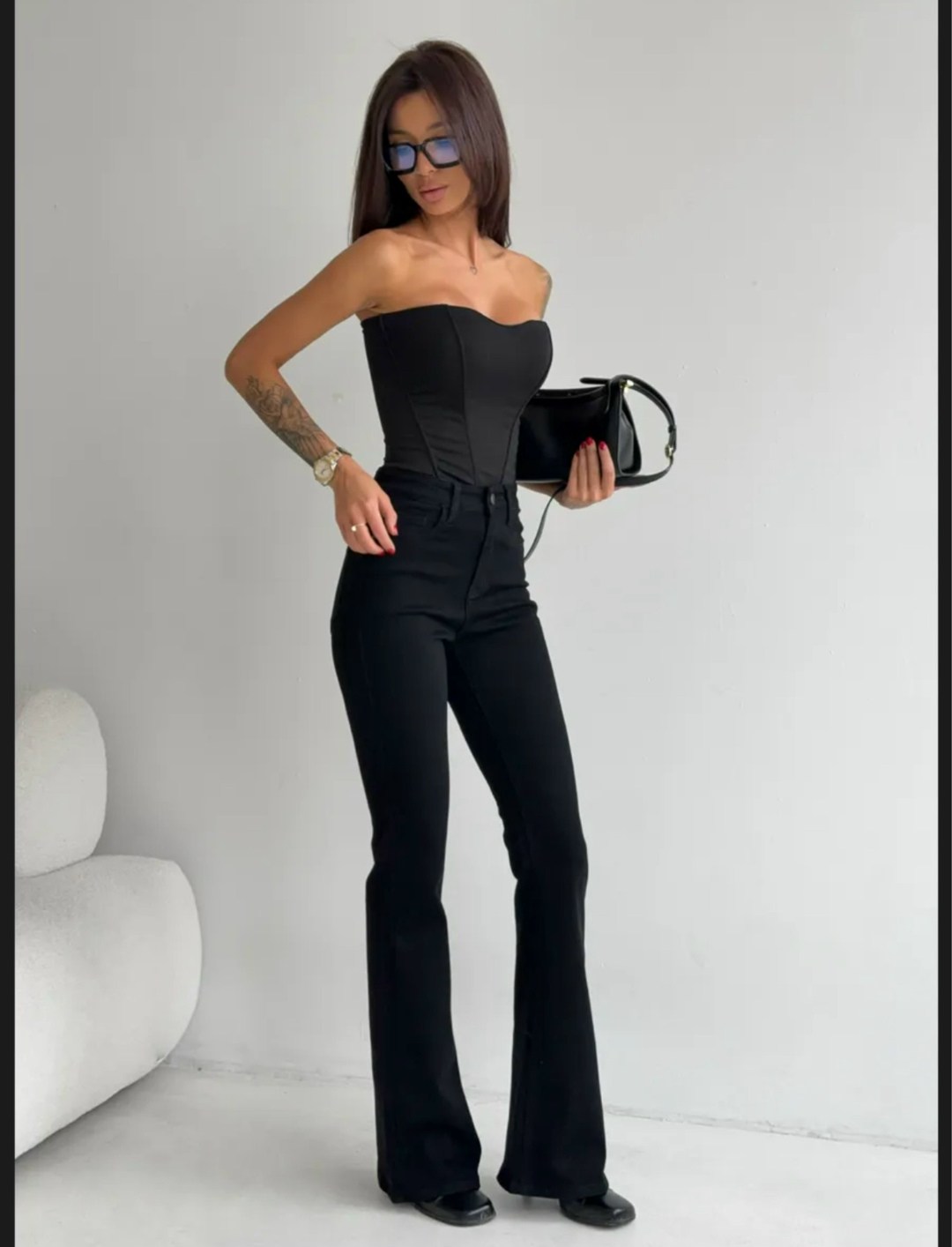 черные брюки клеш,брюки женские zoyagrace 2302 черные 50 ru,джинсы клеш женские,брюки клеш женские,брюки клёш