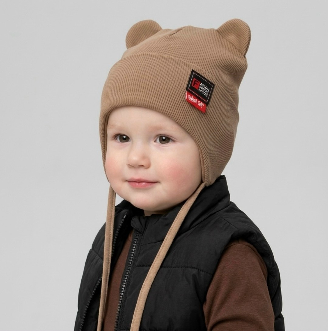 шапка для мальчика,шапка детская,шапка хлопковая на подкладе "мишка" 0+ bungly,шапка детская демисезонная,шапка для детей