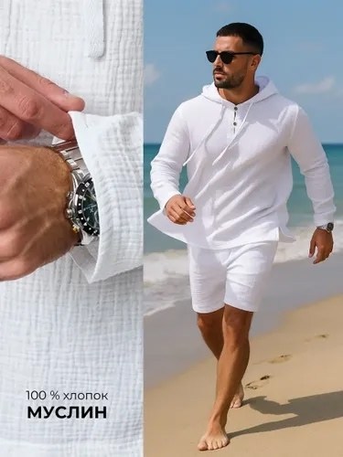 туника мужская пляжная с капюшоном,пляжная рубашка мужская с капюшоном,мужская пляжная туника,туника пляжная с капюшоном белая мужская,туники пляжная