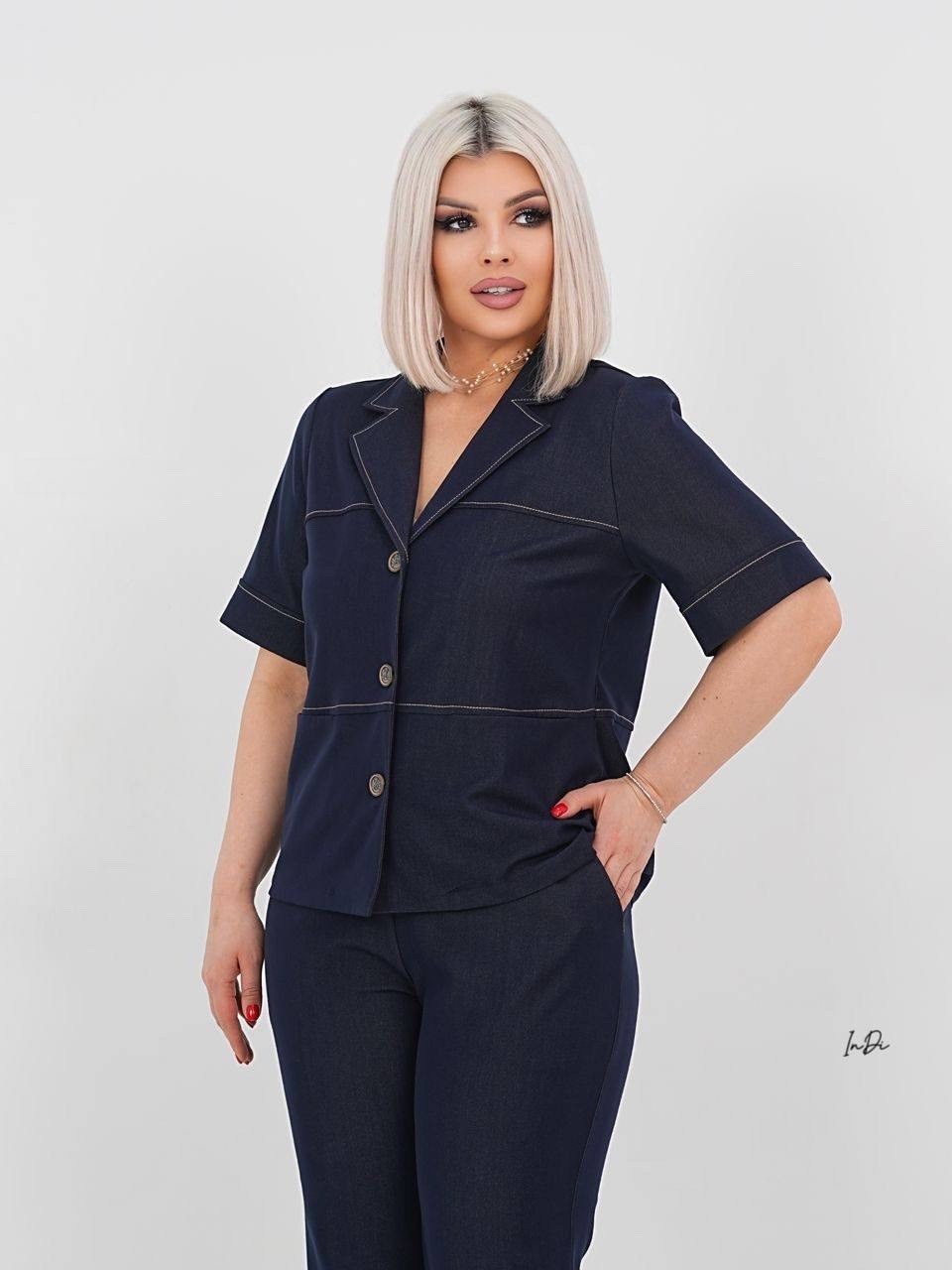 брючный костюм,костюм нинель шик брючный,женские костюмы,костюм женский брючный,брючный костюм ninele 5959 синий