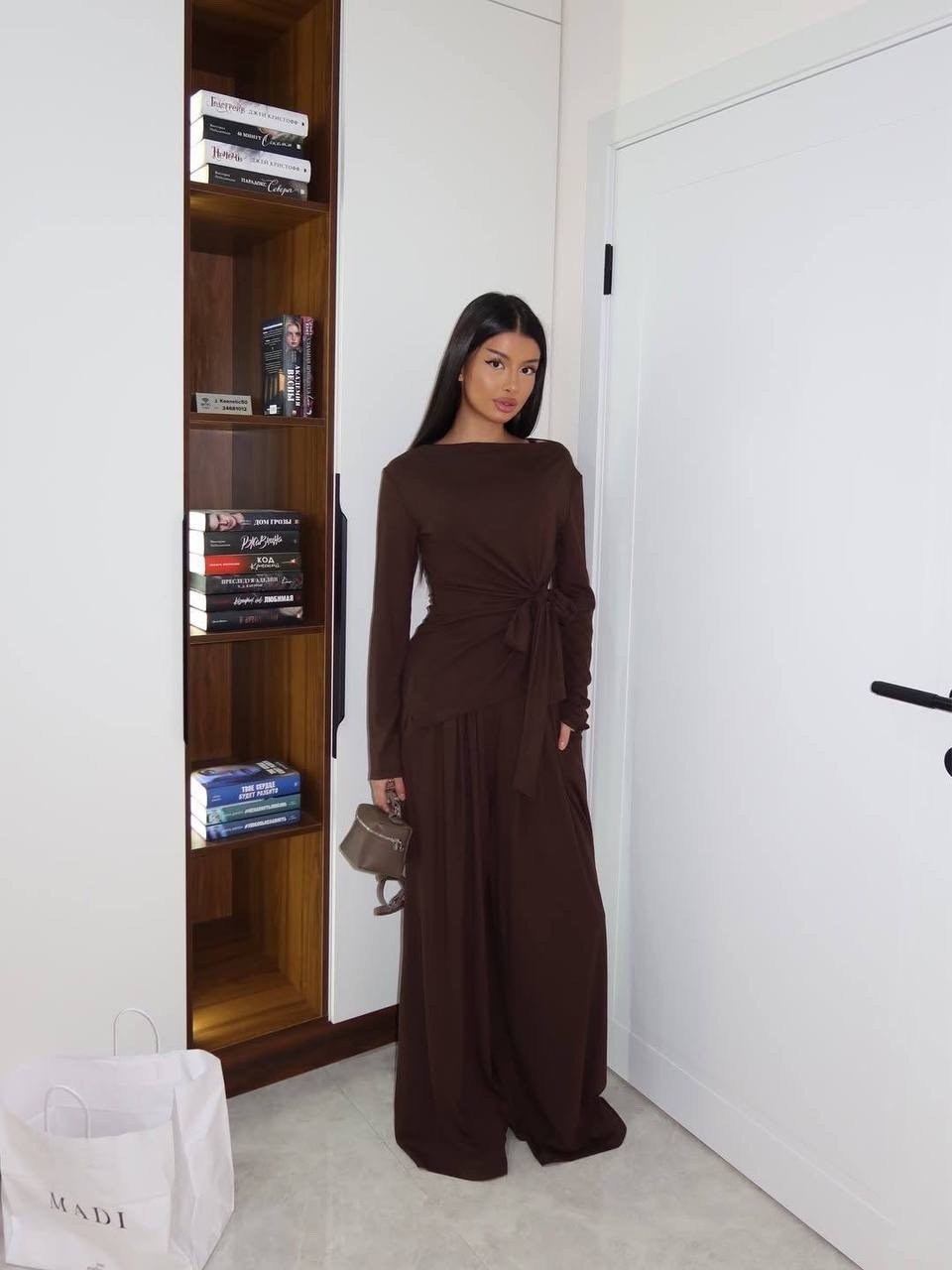 трикотажные костюмы,женский костюм с брюками палаццо,,одежда повседневная,костюм трикотажный брючный