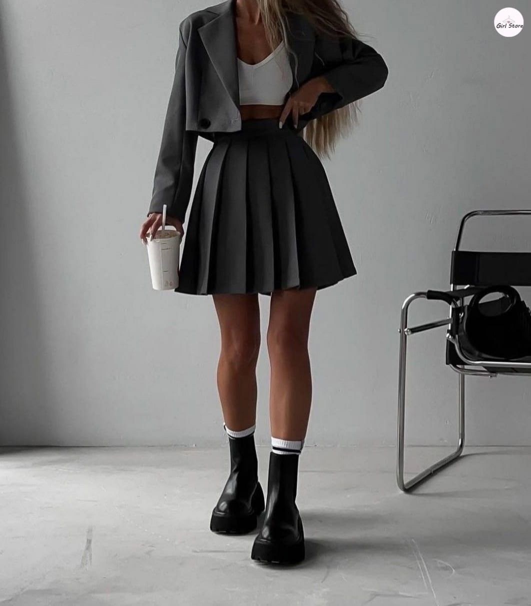 костюм юбка и короткий пиджак,костюм двойка пиджак с юбкой мини brigth_birka,стиль с юбкой,укороченный пиджак с юбкой,наряд с юбкой