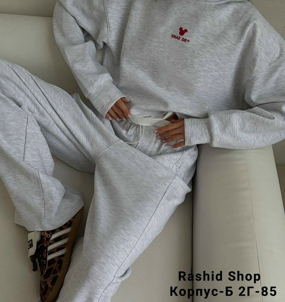 спортивный костюм,костюм спортивный женский,костюм флис,оверсайз костюм,костюм спортивный брючный bazyi цвет серый