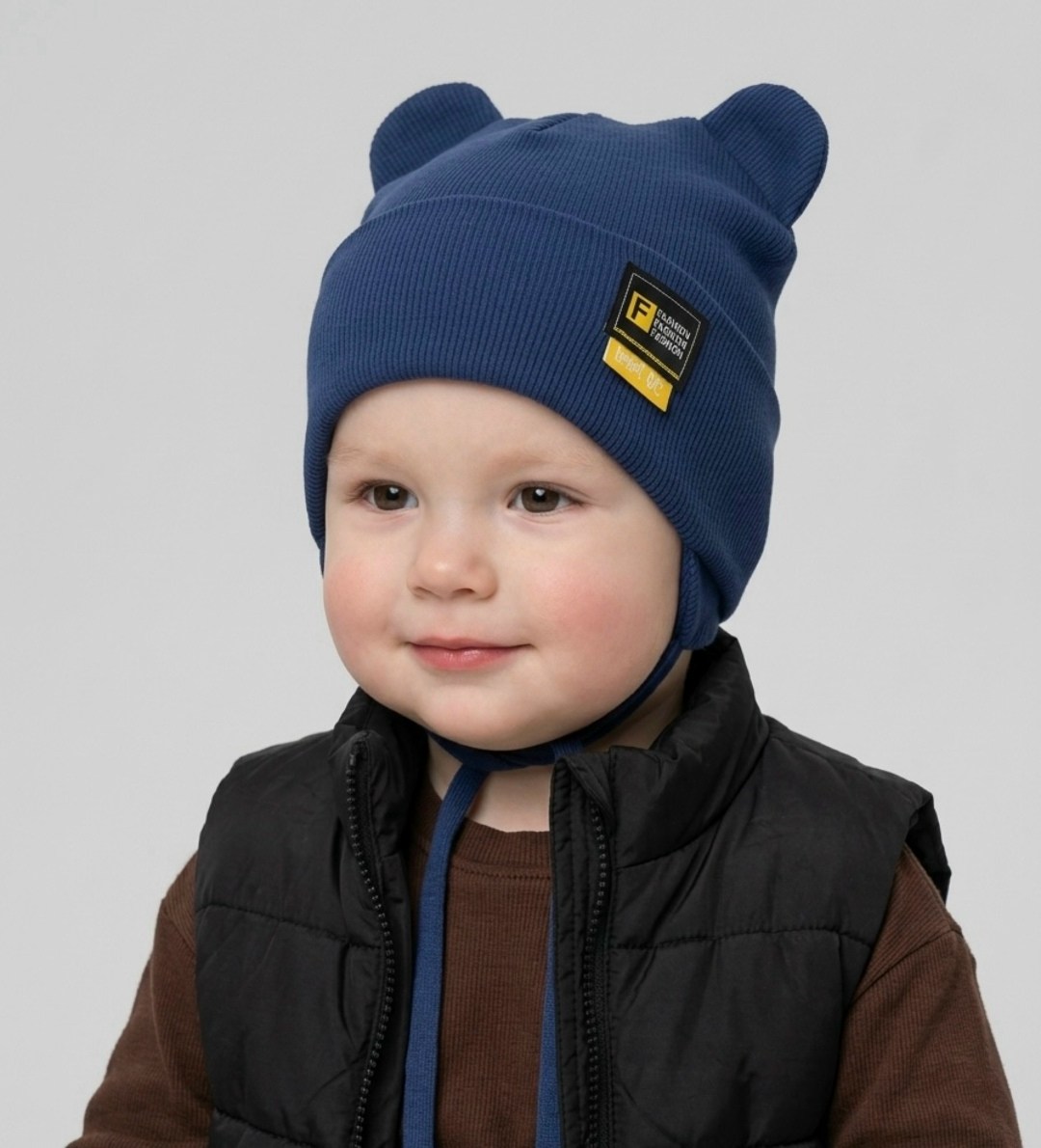 шапка для мальчика,шапка детская,шапка хлопковая на подкладе "мишка" 0+ bungly,шапка детская демисезонная,шапка для детей