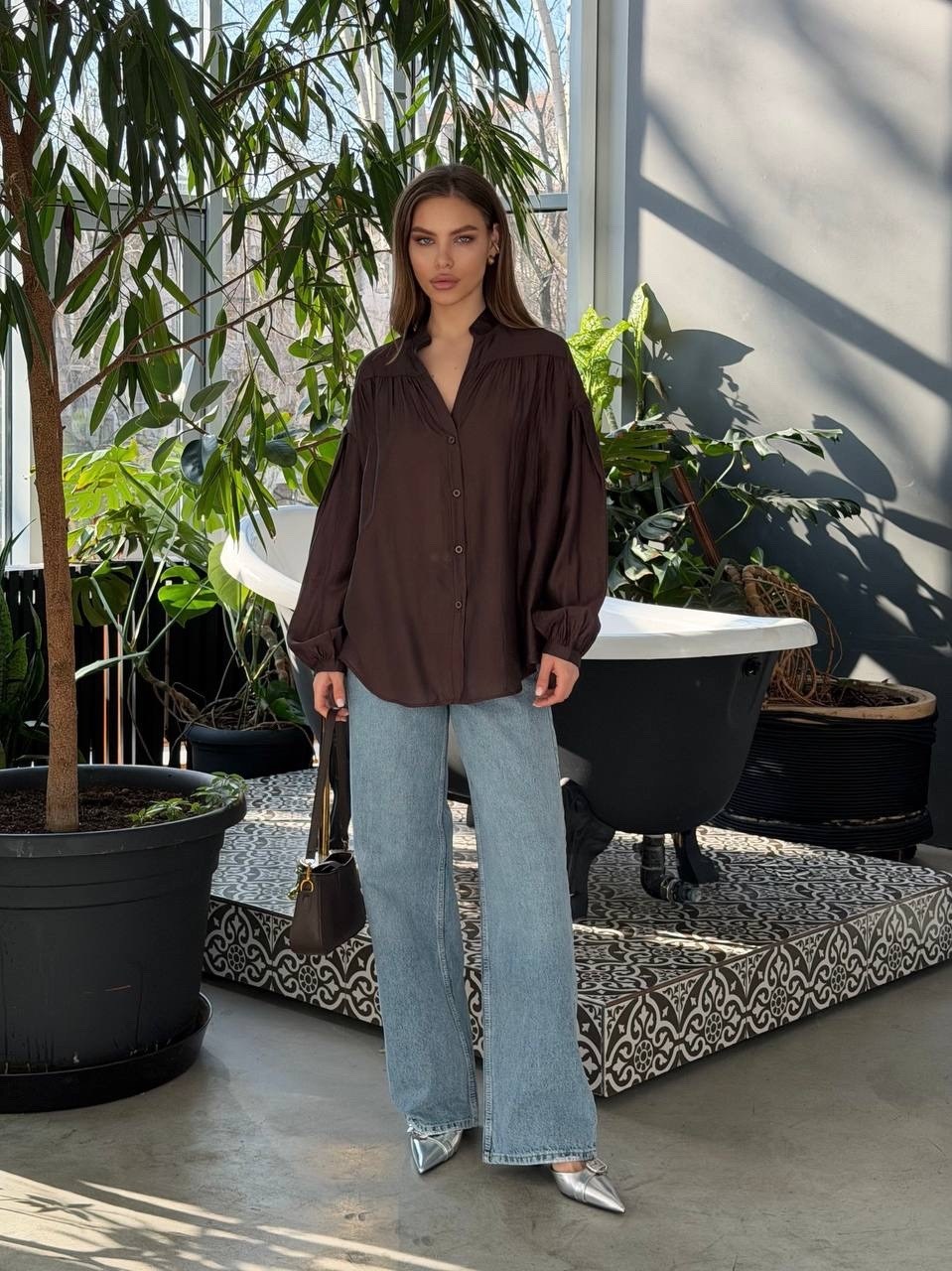 блузка стильная,рубашка женская,рубашка коричневая,блуза,блуза женская