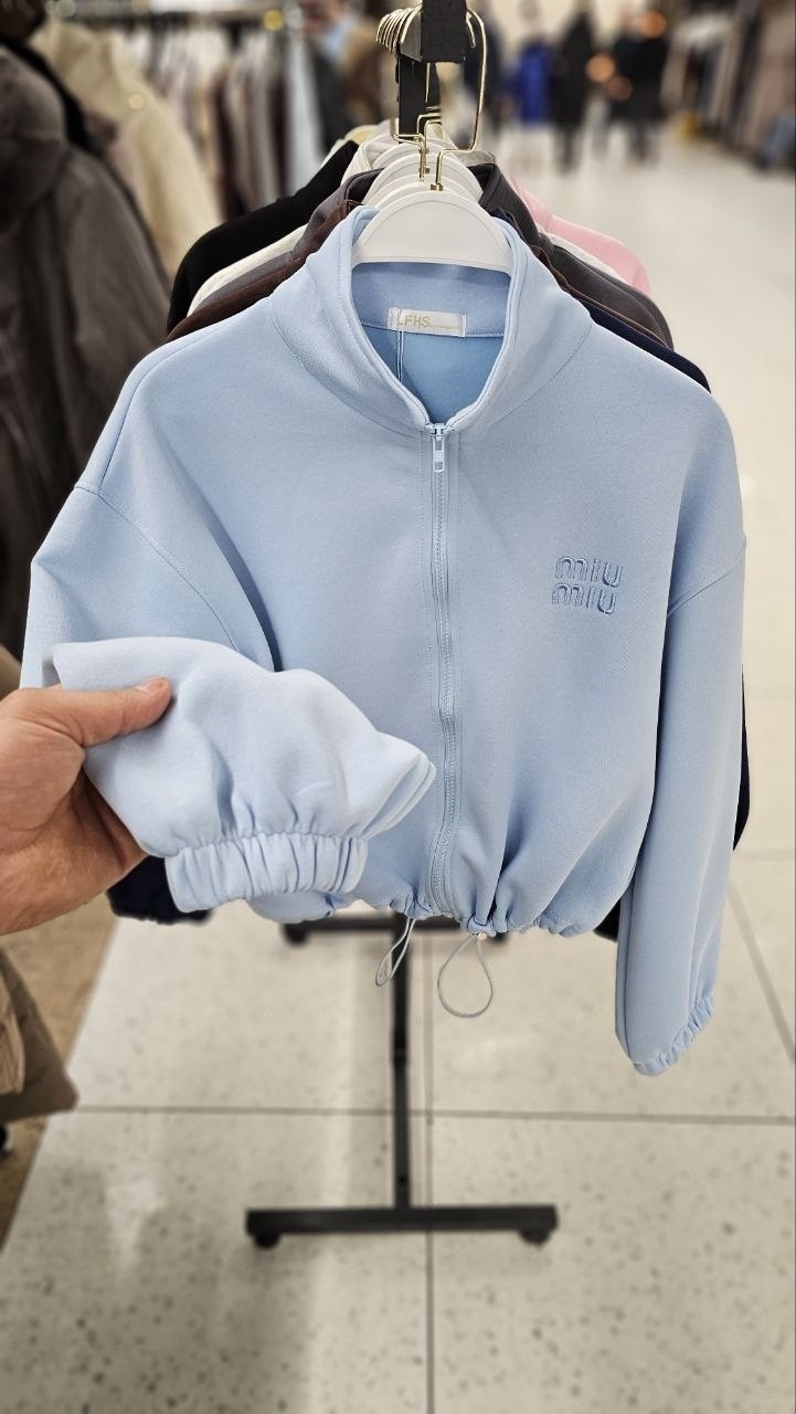 кофта хлопок,женская кофта,кофта голубая,кофта на замке,модная толстовка