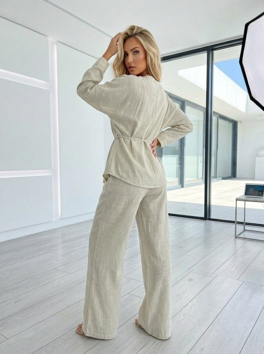 льняной брючный костюм,льняные брючные костюмы для женщин,костюм бежевый,костюм с брюками,костюм льняной
