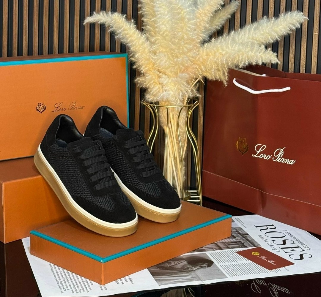 ,кроссовки loro piana,кеды loro piana,женские кроссовки из замши loro piana черные,мужские кроссовки