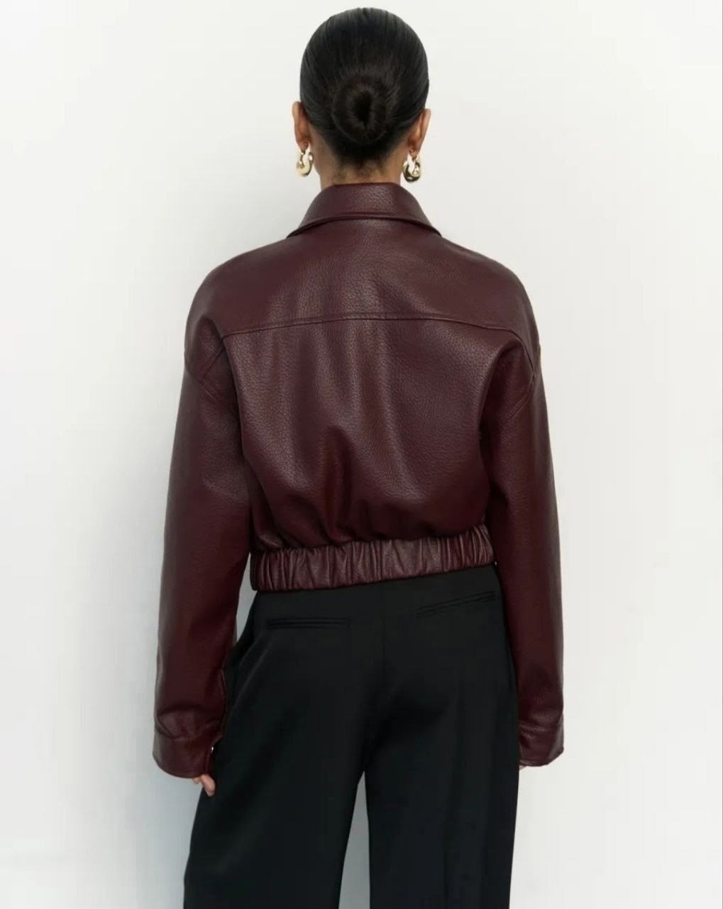 кожаная куртка,женская кожаная куртка,куртка-косуха из искусственной кожи befree,модные кожаные куртки,бордовая кожаная куртка