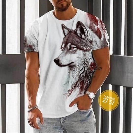 футболки мужские,мужская футболка с принтом волка,футболка с волками,футболка мужская с принтом,мужские футболки с изображением волка