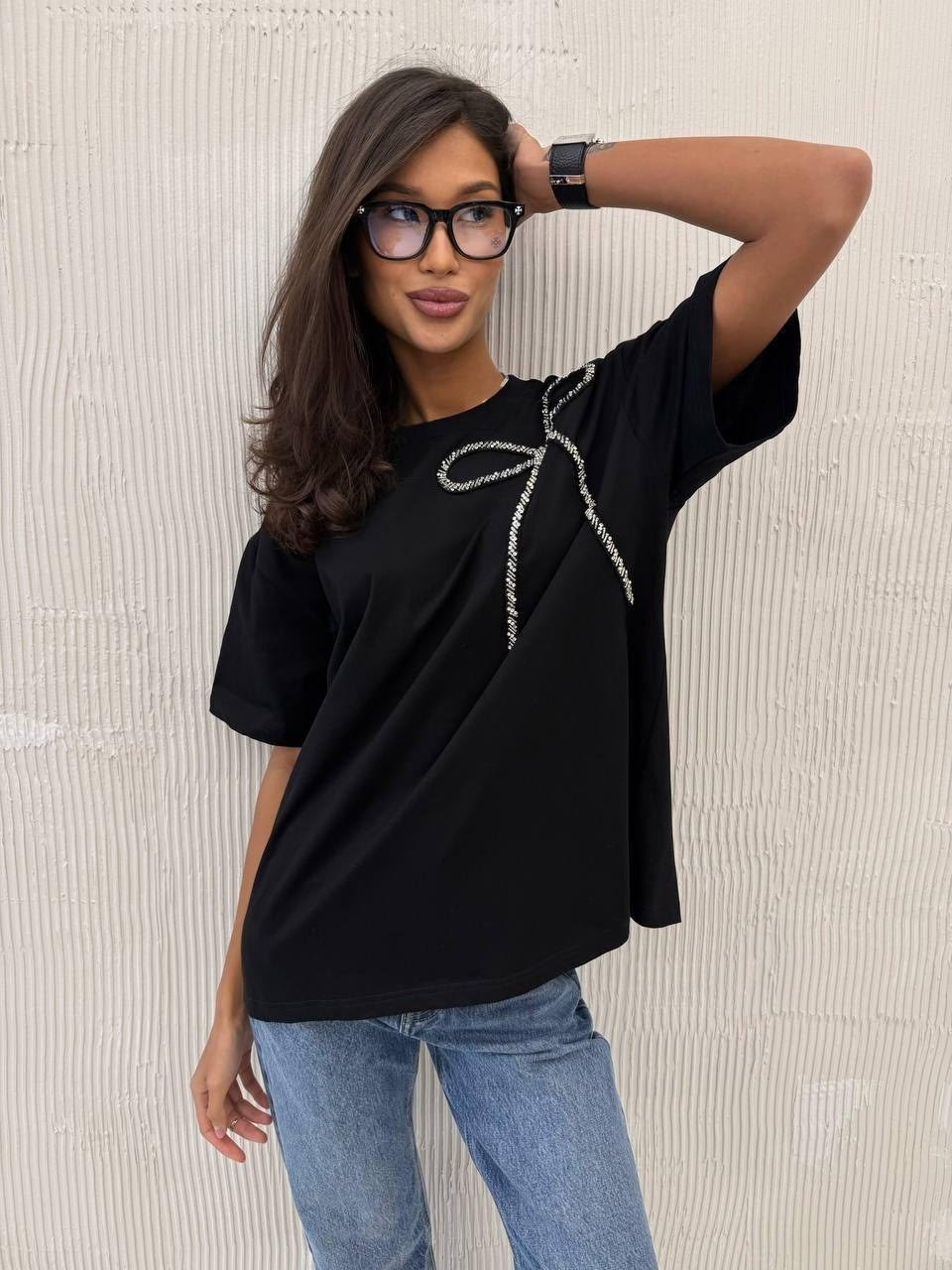 женская футболка,футболки женская оверсайз,футболка оверсайз со стразам,футболки и топы,футболка