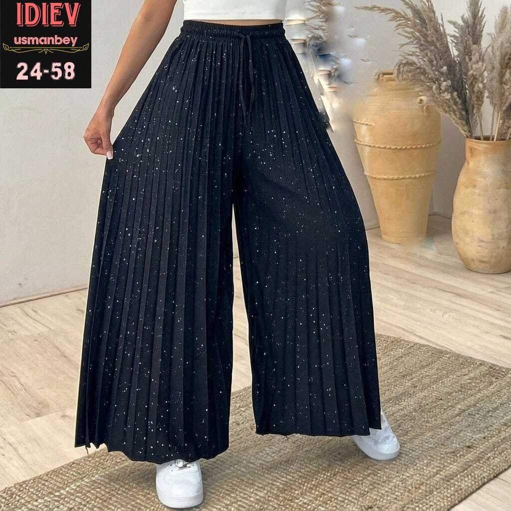 женские широкие брюки,брюки женские,широкие брюки,шифоновые брюки,женские плиссированные брюки