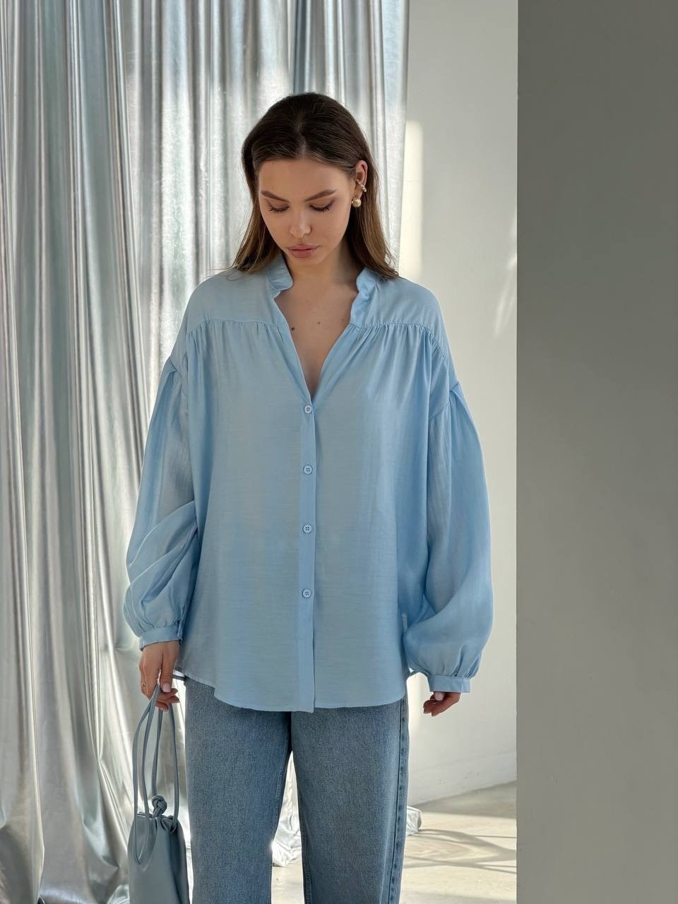 стильная рубашка,блузка голубая,женская рубашка,стильная блузка,рубашка