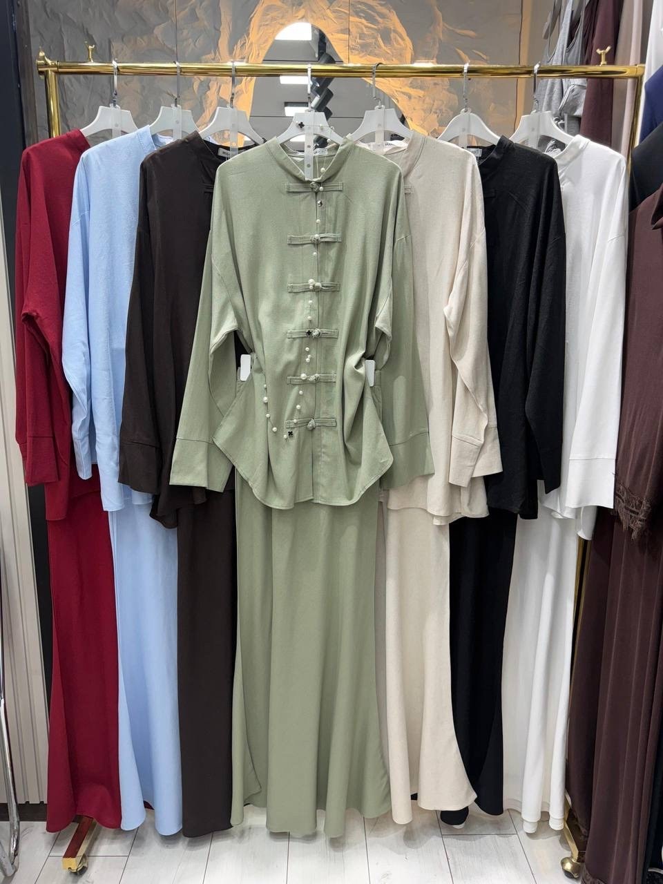 льняной костюм женский,костюм льняной,костюм с длинной юбкой,одежда мусульманская,костюм с длинными рукавами