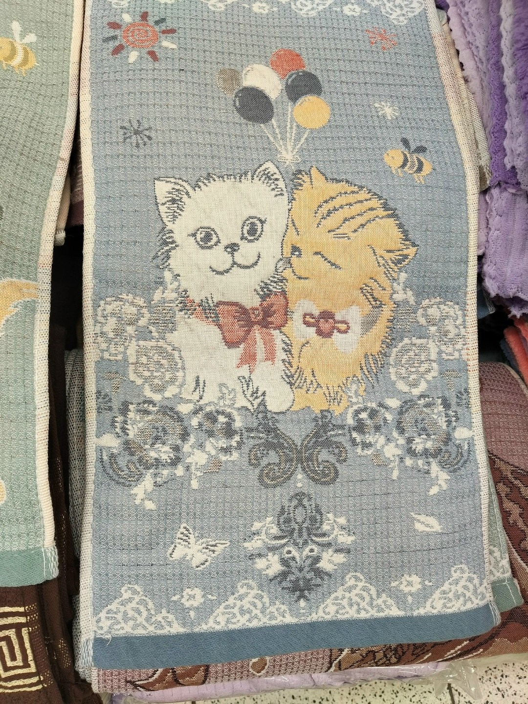 полотенце кухонное,полотенца,полотенце для кухни,полотенце "милые котята" тканное стеганое 25*50 см хлопок 100%,полотенце хлопковое