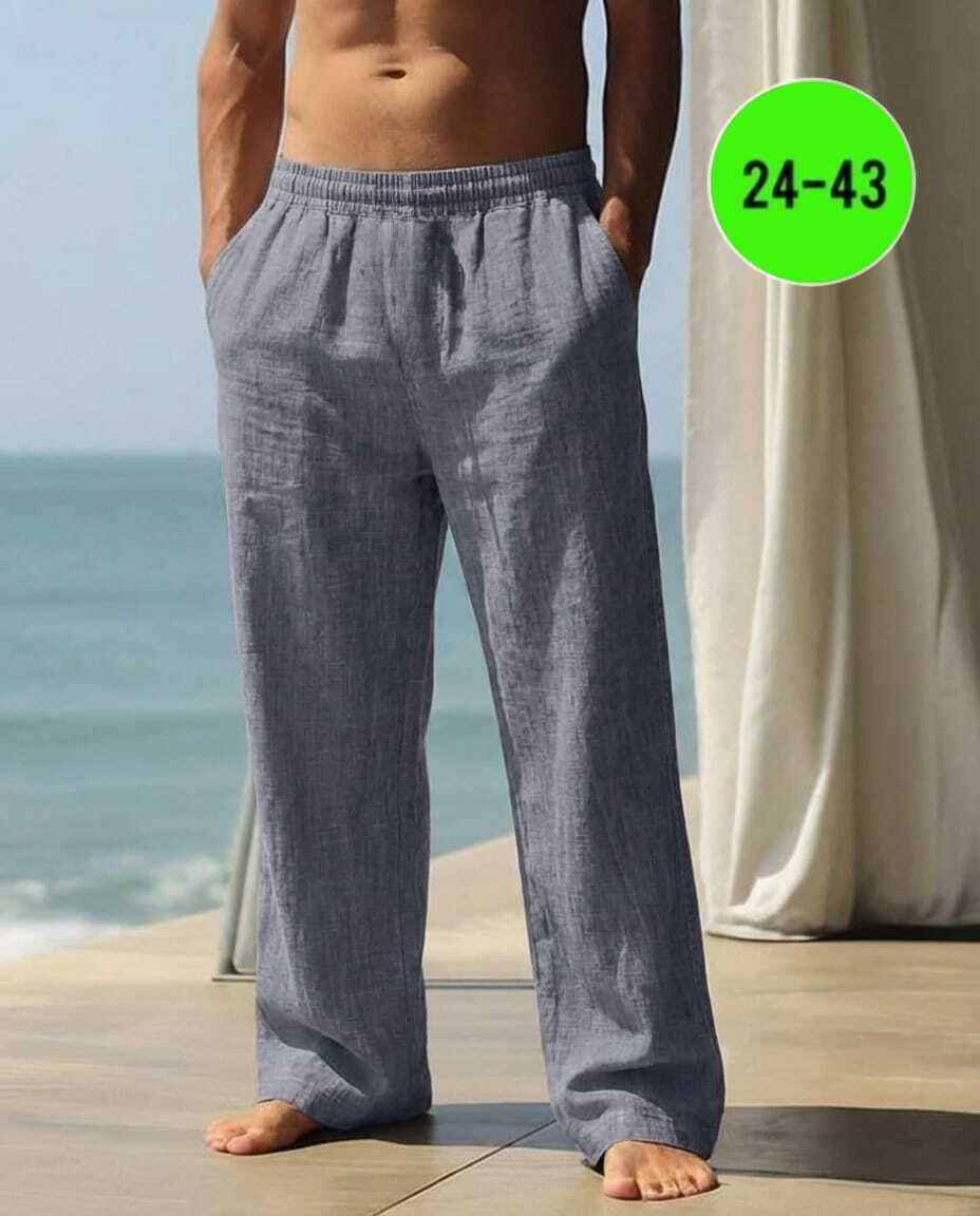 мужские льняные брюки,мужские широкие брюки,льняные брюки,мужские летние тонкие брюки,летние мужские льняные брюки
