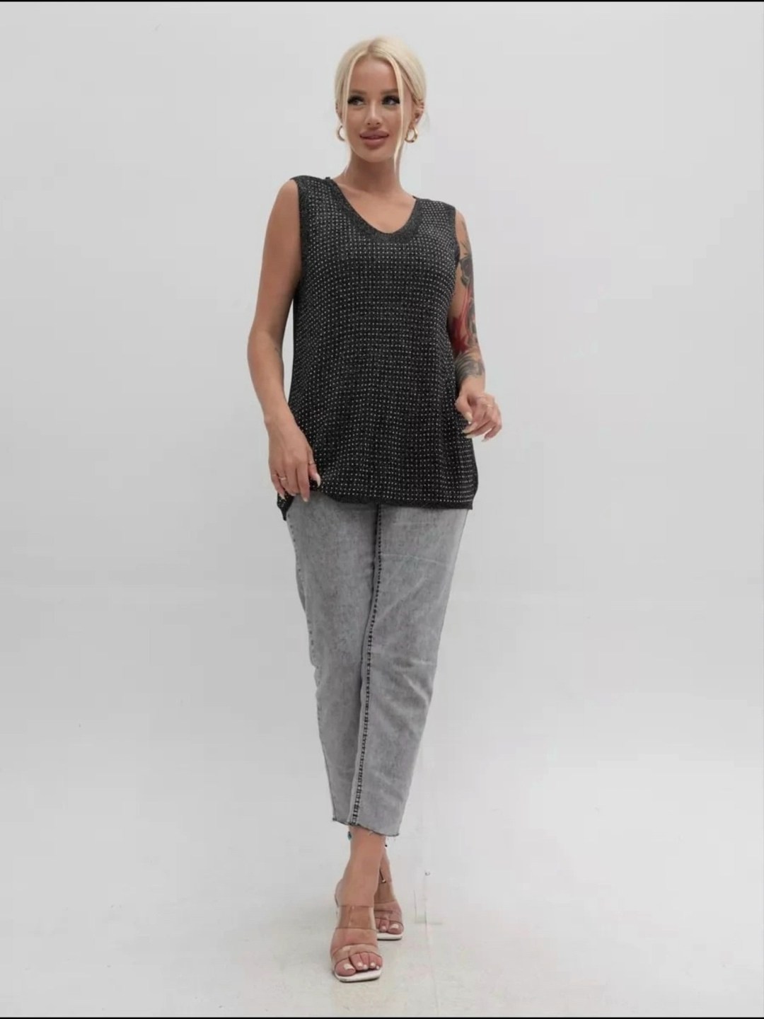 женская майка,топ майка,майка вязаная,майка,майка со стразами