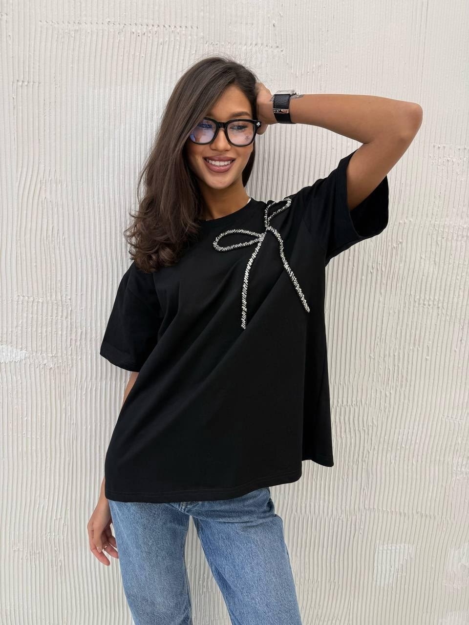 женская футболка,футболки женская оверсайз,футболка оверсайз со стразам,футболки и топы,футболка