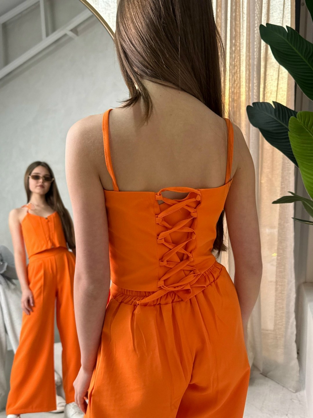 модные костюмы,брючный костюм,стильные костюмы,женский брючный костюм,костюм льняной летний брючный с жилетом и брюками паллацо by fiola