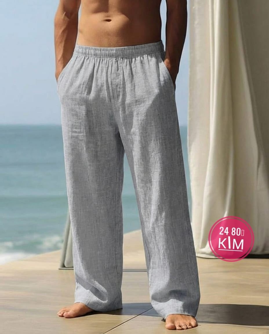 мужские льняные брюки,брюки мужские,мужские хлопковые и льняные пляжные брюки,брюки льняные,брюки мужские хлопковые
