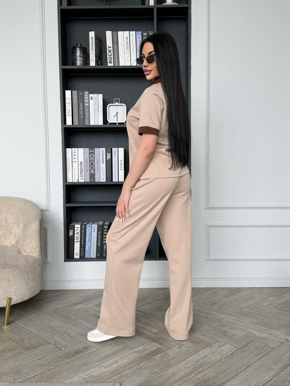 трикотажные костюмы,стильные костюмы,повседневный костюм,костюм молочный,костюм бежевый