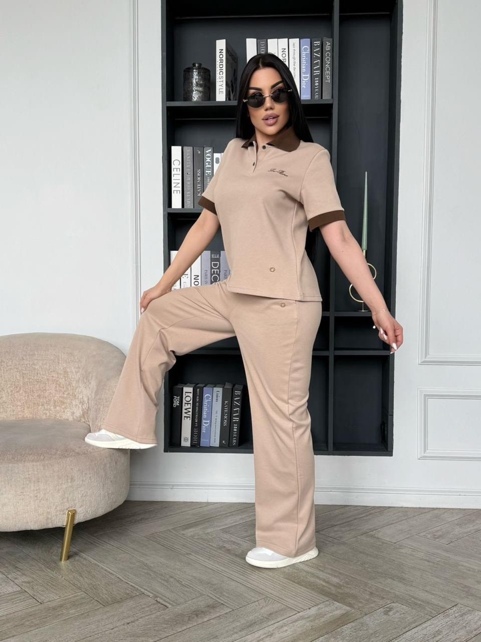 трикотажные костюмы,стильные костюмы,повседневный костюм,костюм молочный,костюм бежевый