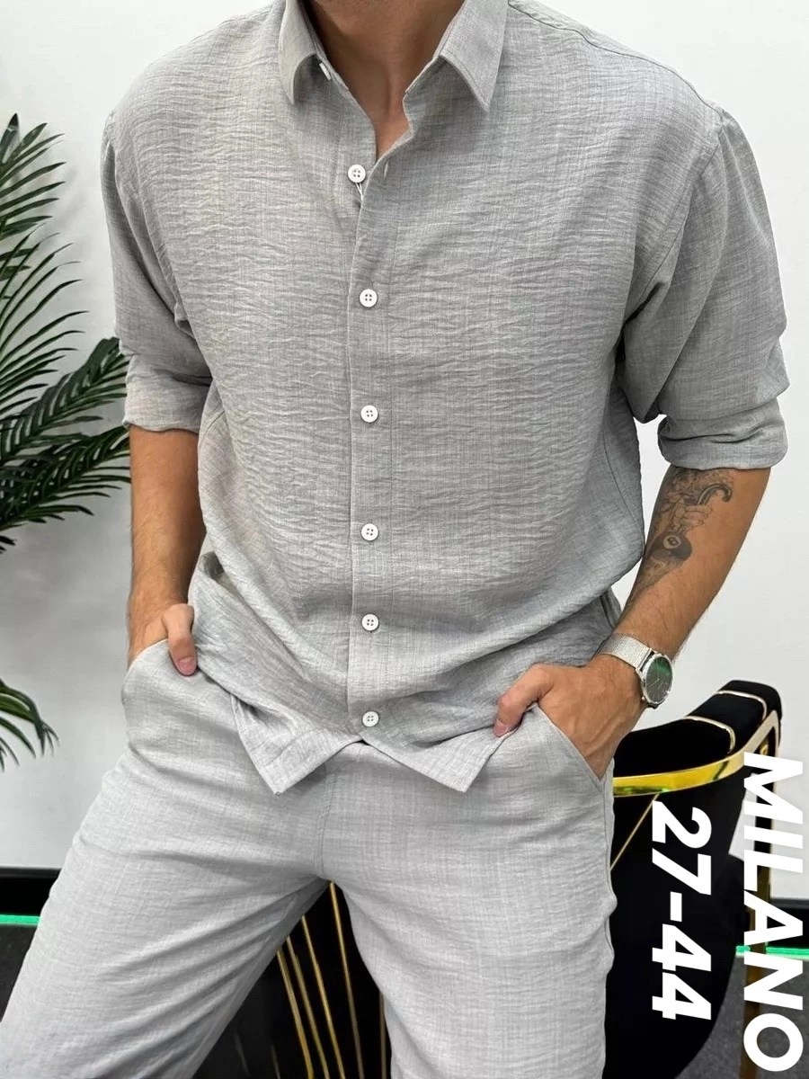 мужская рубашка с длинными рукавами,рубашка мужская,костюм мужской серый,стильная рубашка мужская,мужская льняная рубашка