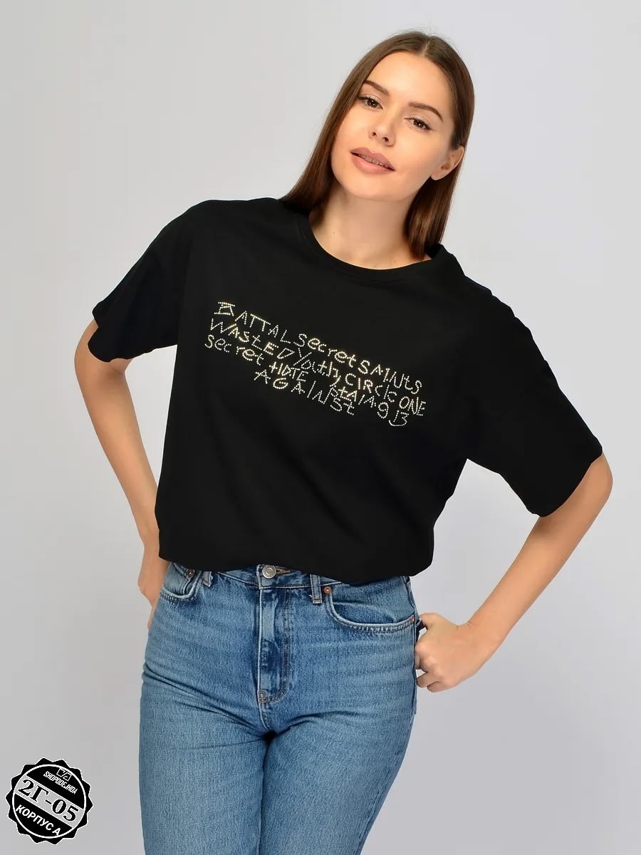 женская футболка,футболки для женщин,футболка свободная черная с текстовым принтом для женщин,футболка женская черная,женская футболка cracpot черный