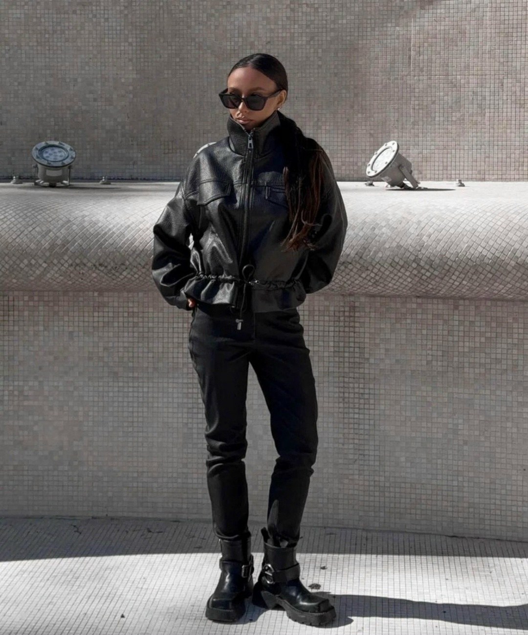 кожаная куртка,женская кожаная куртка,куртка-косуха из искусственной кожи оверсайз zarina,куртка-косуха из искусственной кожи оверсайз,куртка из искусственной кожи женская