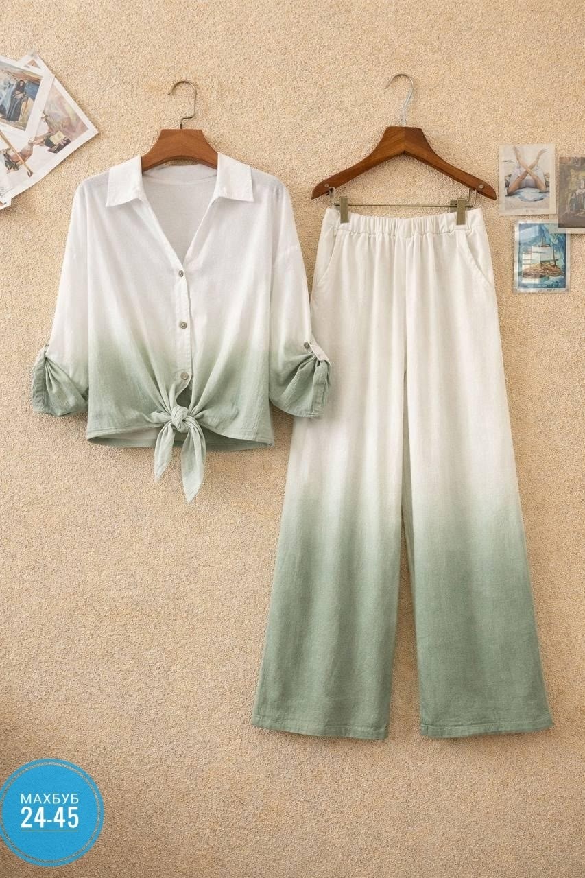 брюки комплект,брючный костюм женский,брюки с принтом,шифоновая рубашка,брючной костюм