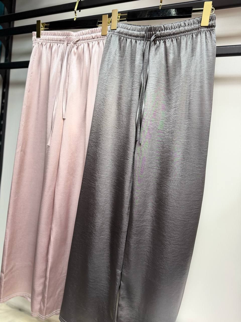 шелковые брюки,атласные брюки,женские свободные брюки,женские широкие брюки,шифоновые брюки