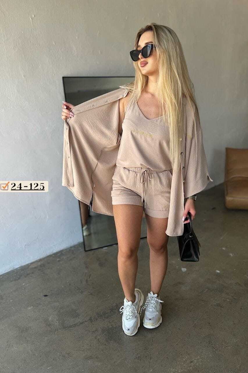 костюм женский с шортами,костюм женский с шортами и рубашкой,костюм женский тройка,костюм женский,костюм с шортами стильный