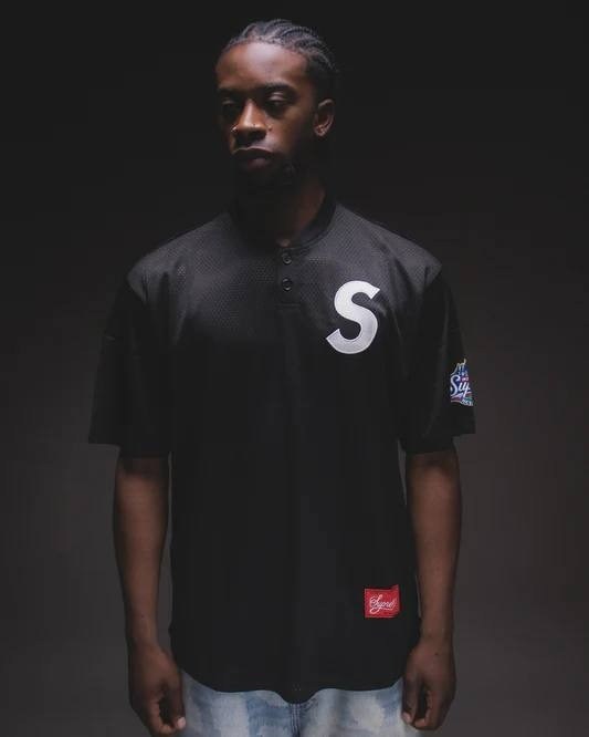baseball jersey,футболки мужские,бейсбольная майка supreme x mitchell & ness downtown hell черная,футболки и майки