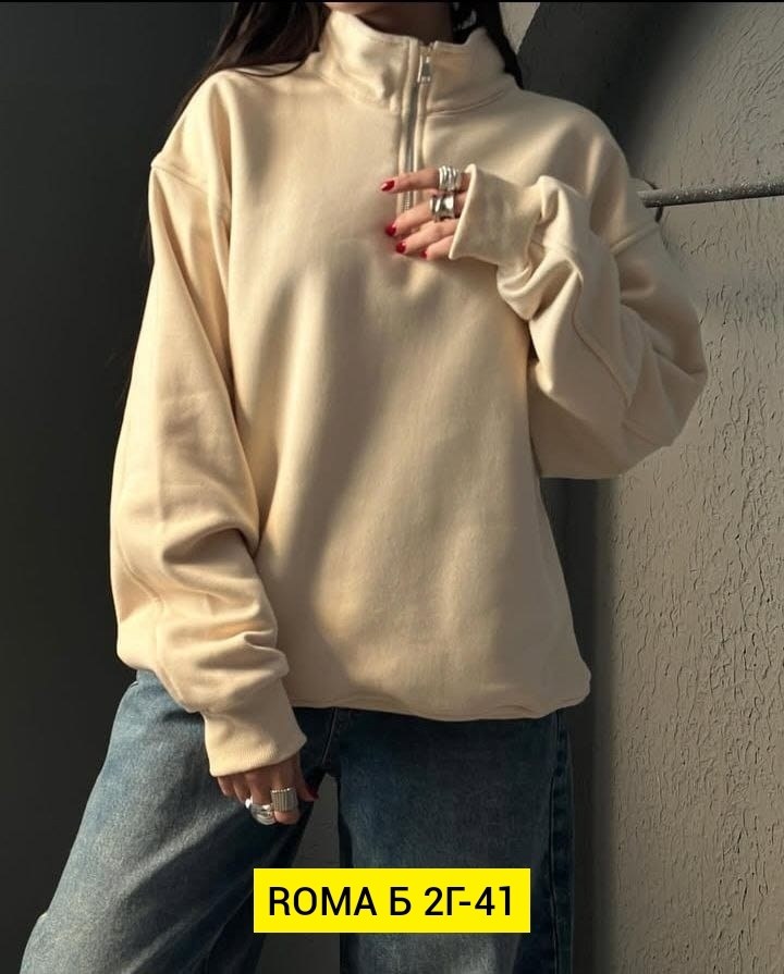 свитшот оверсайз на молнии теплый полузамок revati wear 303481677,свитшот женский,свитшот полузамок оверсайз на молнии с замком поло y2k,модная толстовка,свитшот оверсайз на молнии теплый полузамок