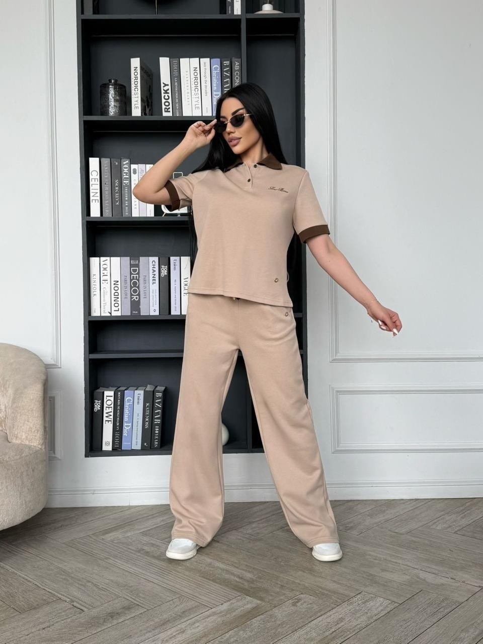 трикотажные костюмы,стильные костюмы,повседневный костюм,костюм молочный,костюм бежевый