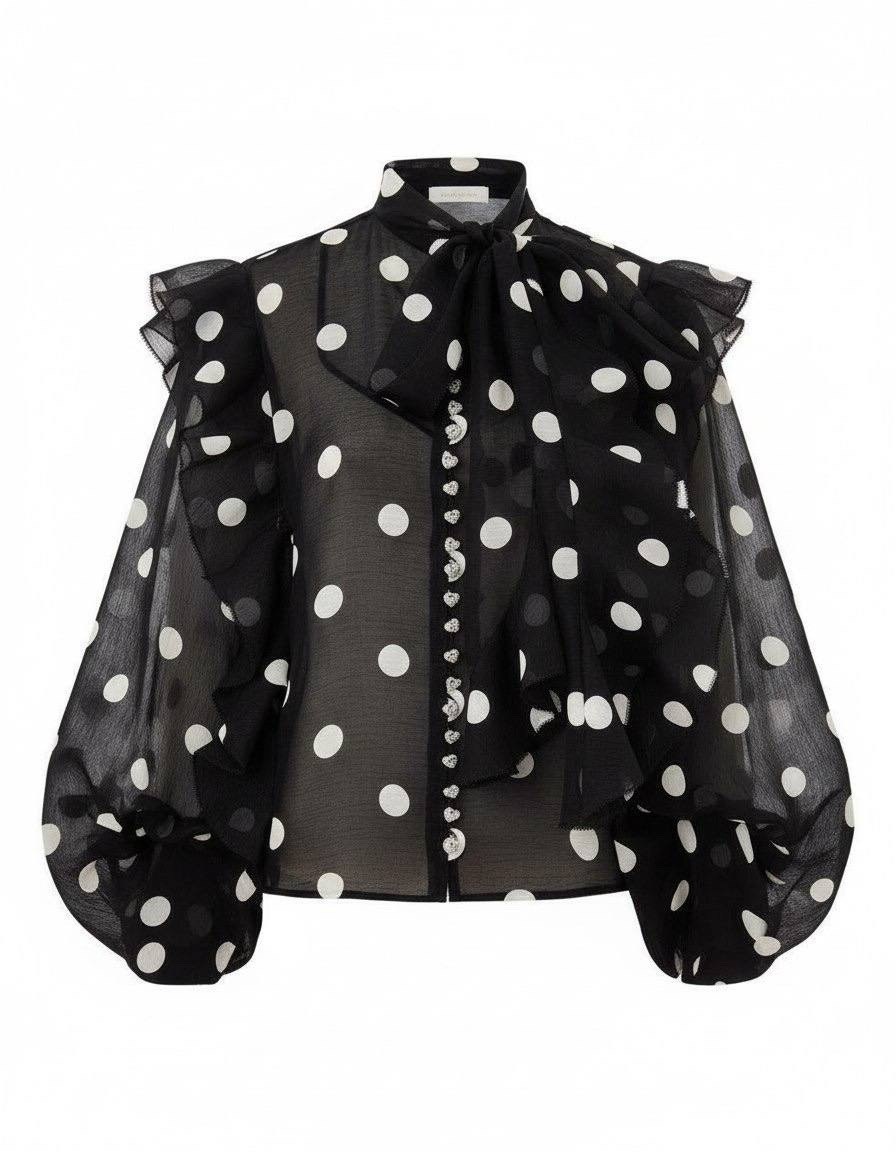 модная блузка,блузка в горошек,элегантная блузка,стиль и мода