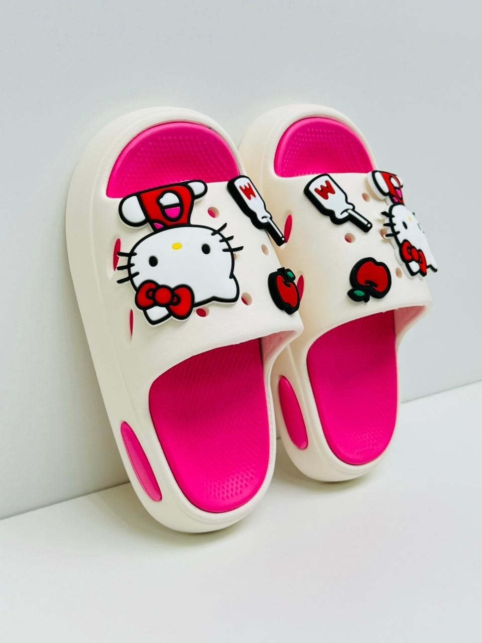 тапочки китти,,милые тапочки,тапочки для девочек,летние тапочки для девочек