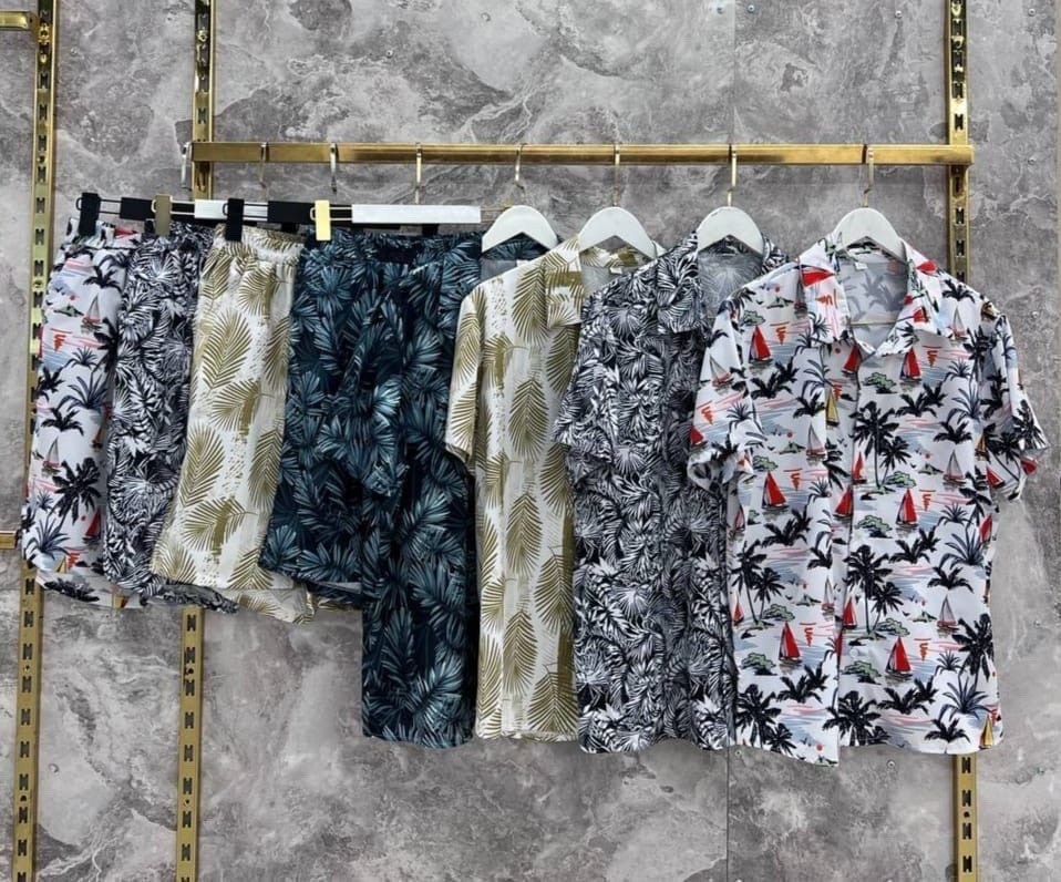 мужской летний костюм с шортами,гавайская рубашка мужская,мужская мода,пляжная рубашка,мужской костюм с шортами
