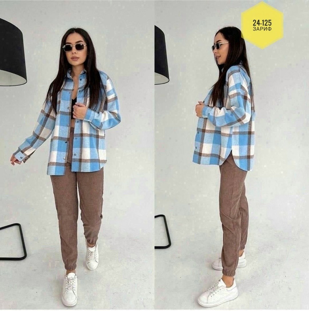 рубашка в клетку женская оверсайз,рубашка женская оверсайз в клетку удлиненная арт. 9314654,женские костюмы,костюм двойка вельвет,женский костюм двойка ткань кашемир