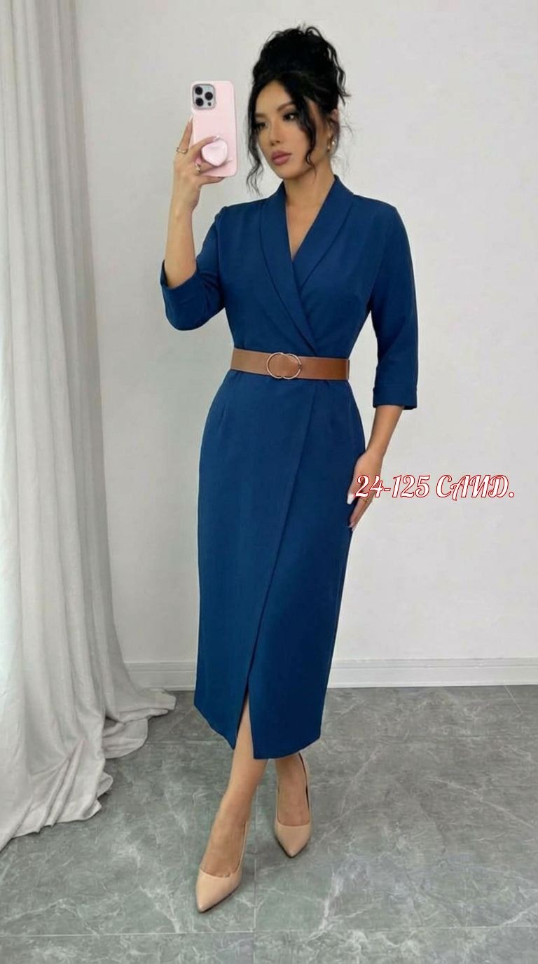 элегантное платье,платья,платье идеальное,синее платье с запахом,платье синее