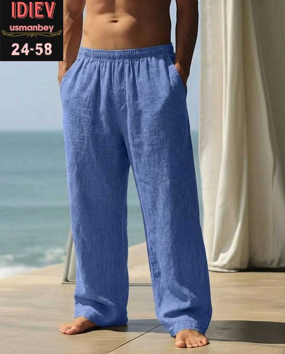 мужские льняные брюки,льняные брюки,мужские широкие брюки,брюки мужские льняные свободного кроя,мужские летние тонкие брюки