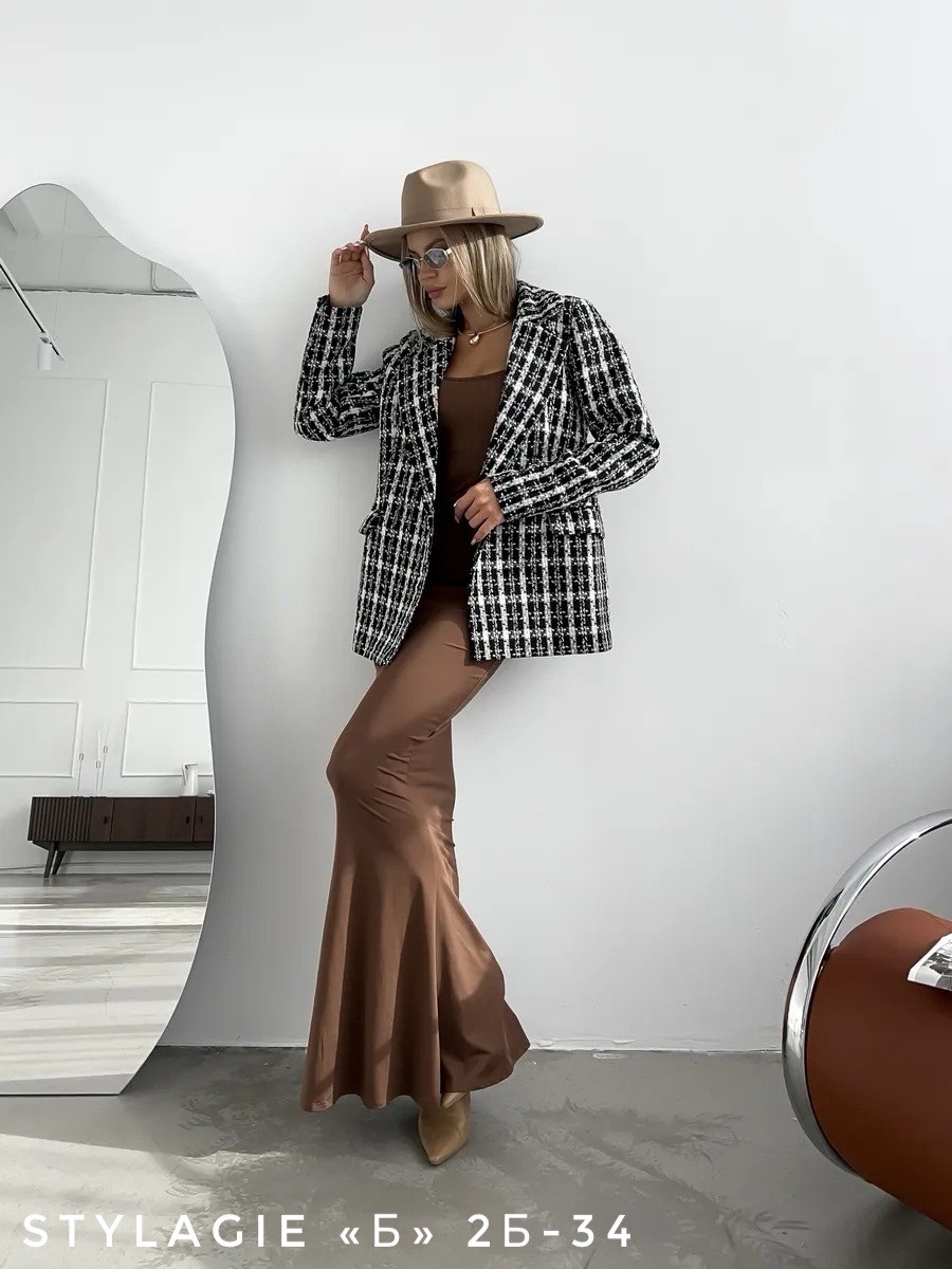 пиджак твидовый в клетку,пиджак твидовый в клетку приталенный жакет provocanto,жакет пиджак твидовый,женский твидовый пиджак,твидовый жакет