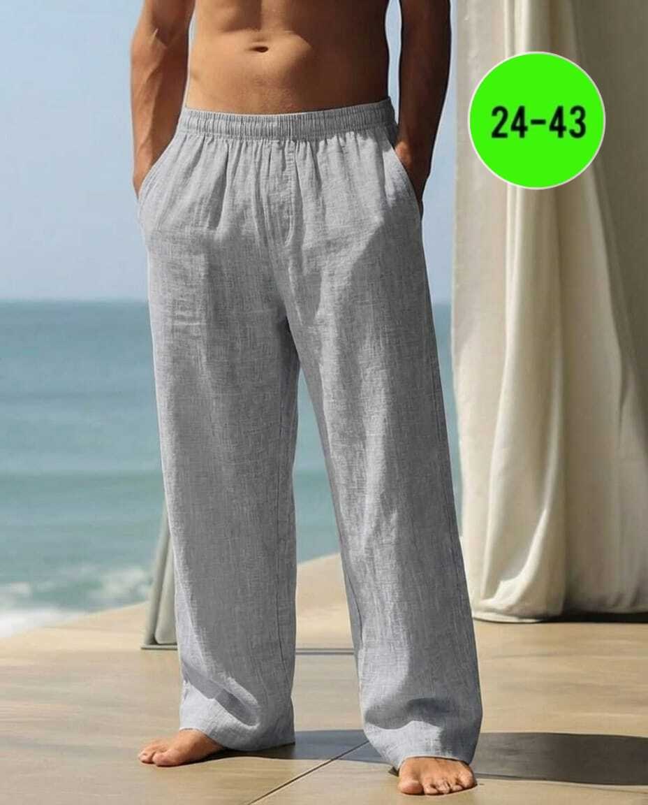 мужские льняные брюки,мужские широкие брюки,льняные брюки,мужские летние тонкие брюки,летние мужские льняные брюки